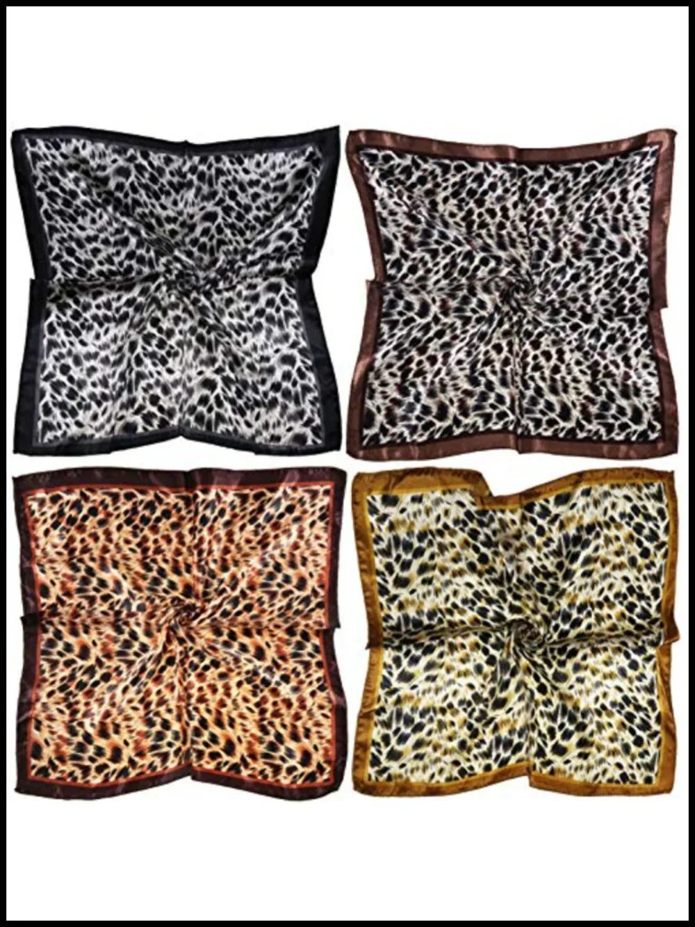 12 Satin Square Scarves Women's Head Neck Scarf Bundle